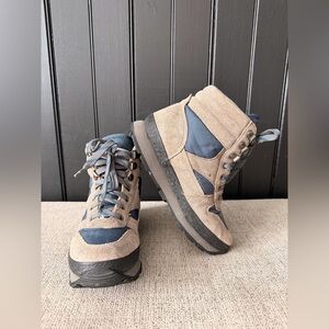 L.L. Bean Women's Leather Boots with Blue Laces